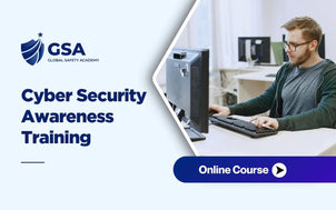 Cyber Security Awareness Training online course with a professional working on a computer