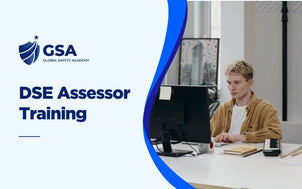DSE Assessor Training with a professional working on a computer at an office desk
