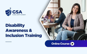 Professional in a wheelchair participating in an inclusive workplace environment during Disability Awareness & Inclusion Training, promoting accessibility, equality, and diversity at work.