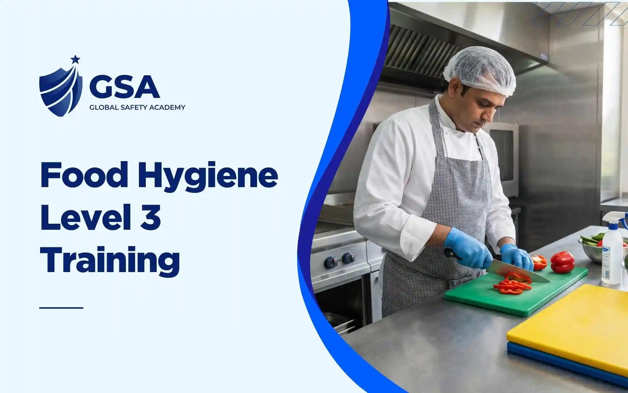 Food Hygiene Level 3 Training with a chef preparing food in a commercial kitchen