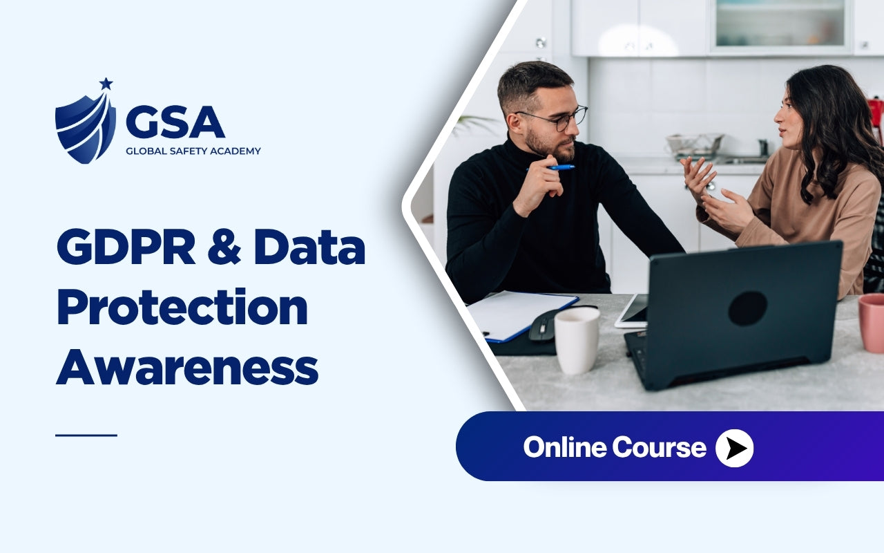 GDPR and data protection awareness training course showing professionals discussing personal data handling, privacy compliance, and information security responsibilities in a modern workplace.