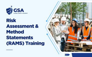 Risk Assessment and Method Statements RAMS Training with a team of construction professionals reviewing plans on a site