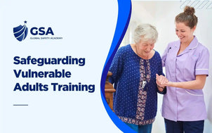 Safeguarding Vulnerable Adults Training with a caregiver assisting an elderly woman indoors