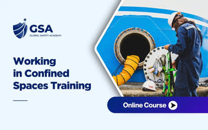 Working in Confined Spaces Training course showing a worker using safety equipment at a confined space entry point, highlighting hazard awareness, safe access procedures, and workplace safety compliance.